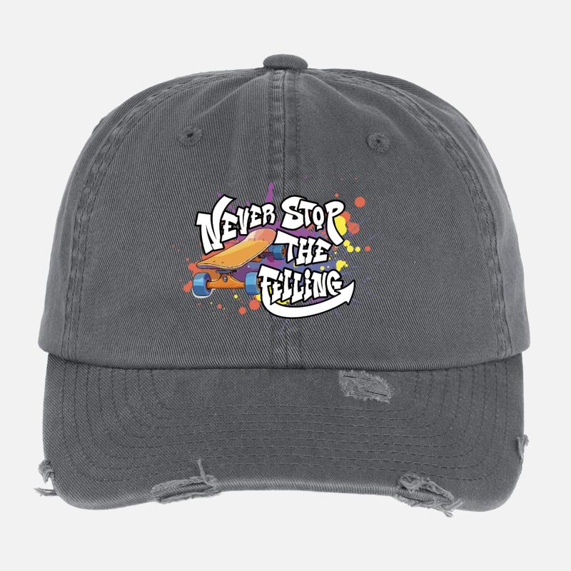 Skateboard Graffiti Motivation Design Flexfit Vintage Destroyed Cap