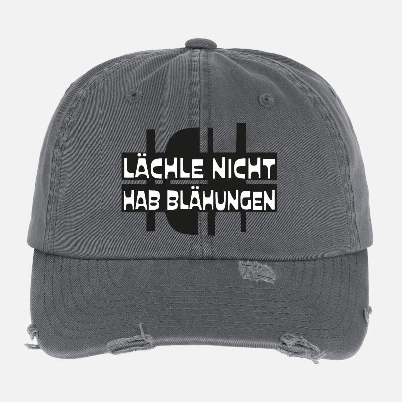 Saying funny I DON'T SMILE HAVE FLATULENCE Flexfit Vintage Destroyed Cap