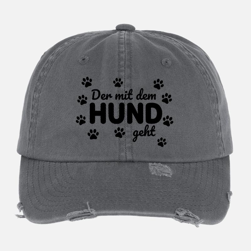 Funny Dog Saying Statement Walk Flexfit Vintage Destroyed Cap