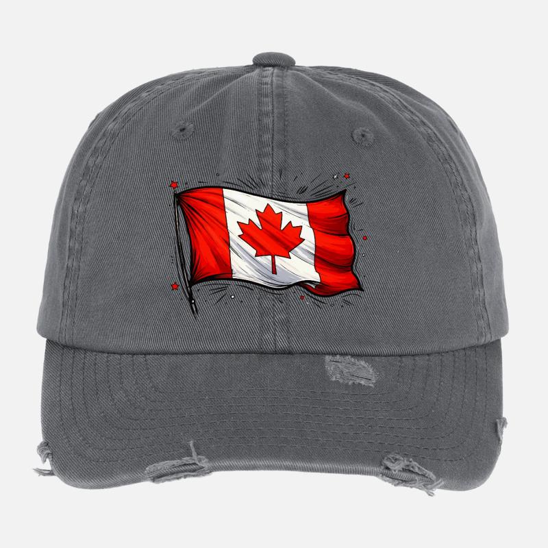 Kanada Flagge Flexfit Vintage Destroyed Cap