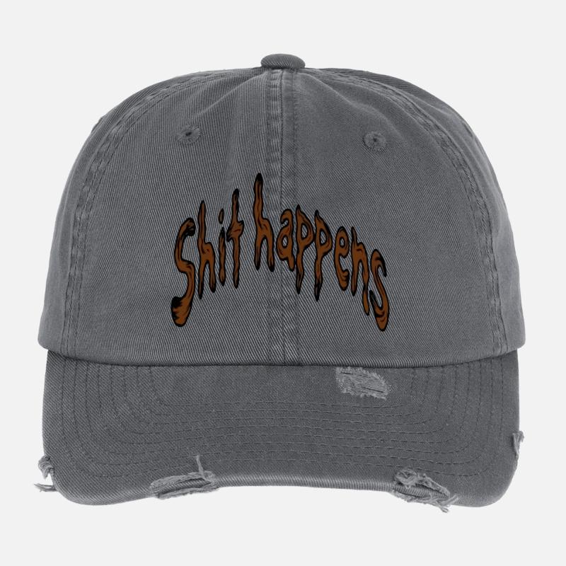Typographie de la merde arrive Casquette vintage effet usé Flexfit