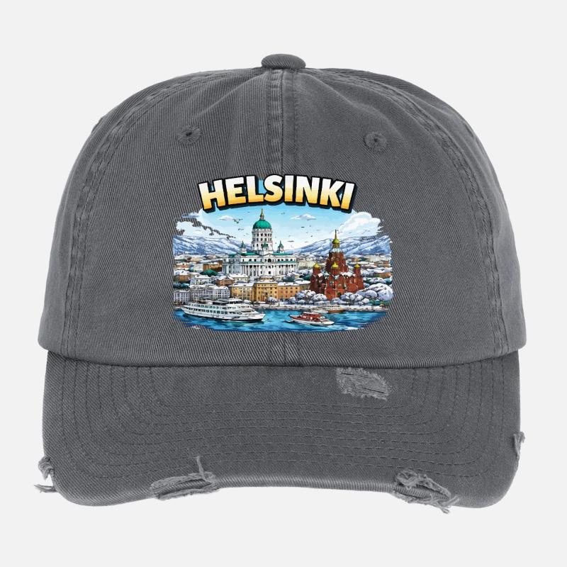 Helsinki Stadt Flexfit Vintage Destroyed Cap