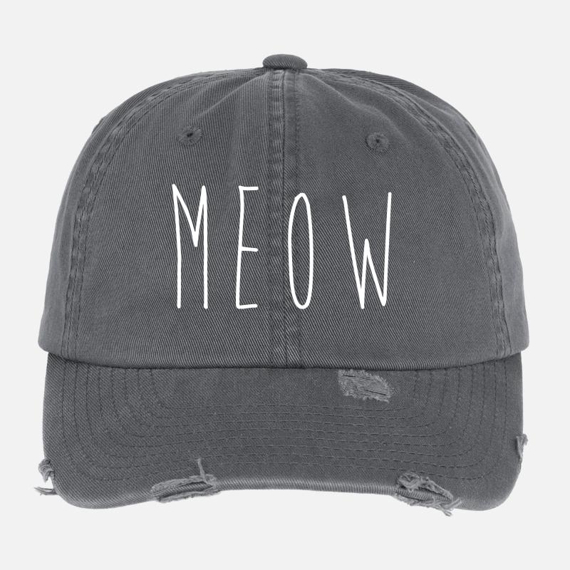 meow Flexfit Vintage Destroyed Cap