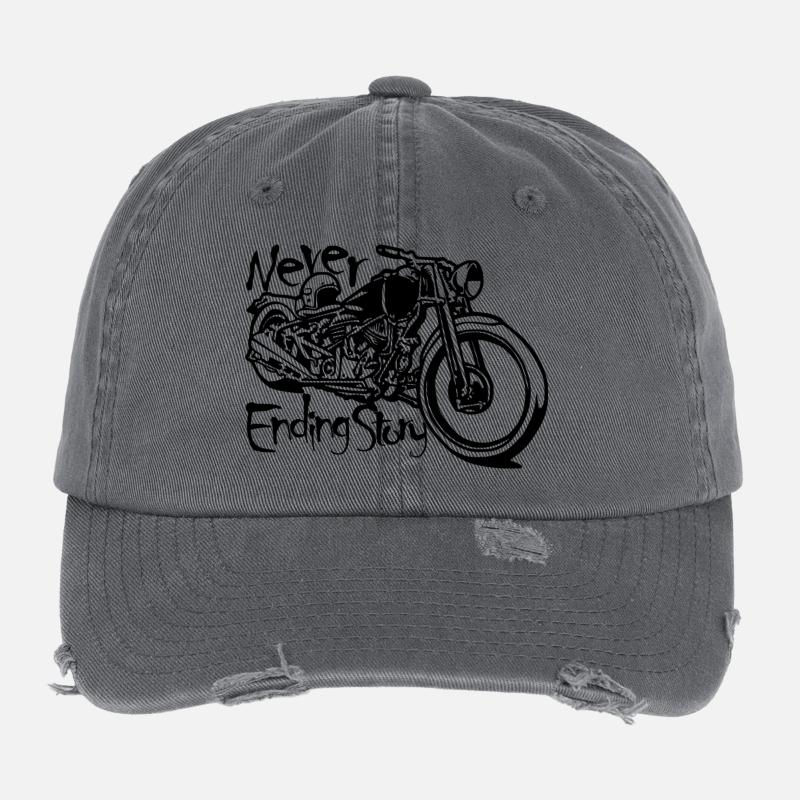 Never ending story - Casquette vintage effet usé Flexfit - charbon