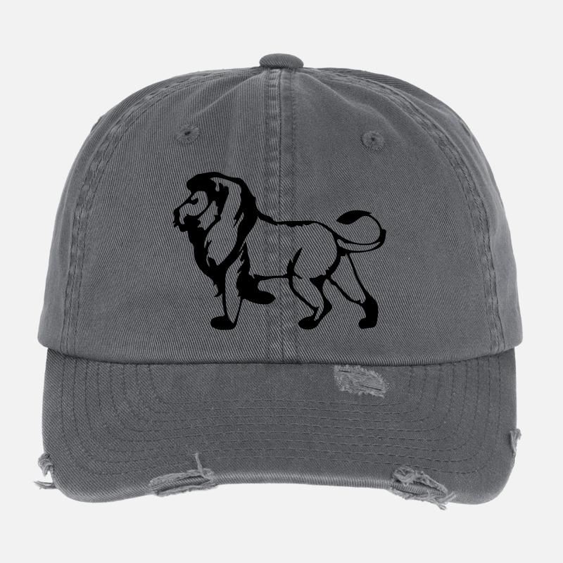 lion_shape Flexfit Vintage Destroyed Cap