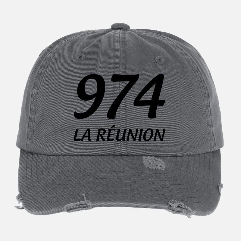 974 La Réunion Flexfit Vintage Destroyed Cap