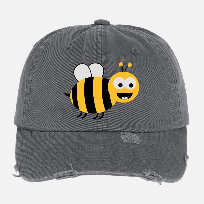 Funny Sweet Bee Flexfit Vintage Destroyed Cap