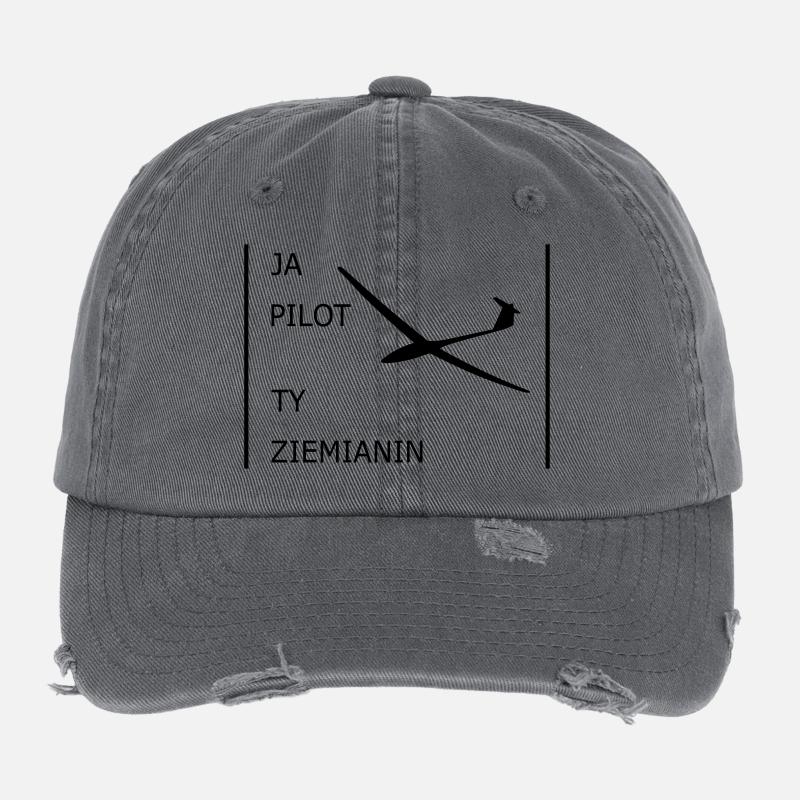 Segelflugzeug-Pilot szybowcowy Flexfit Vintage Destroyed Cap