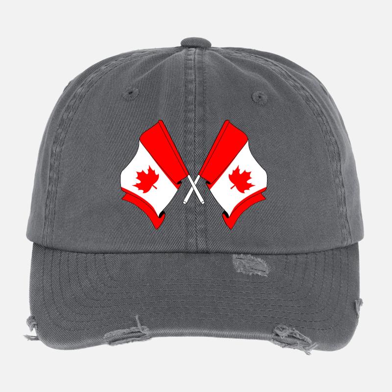 Gekreuzte Flaggen Kanadas Flexfit Vintage Destroyed Cap