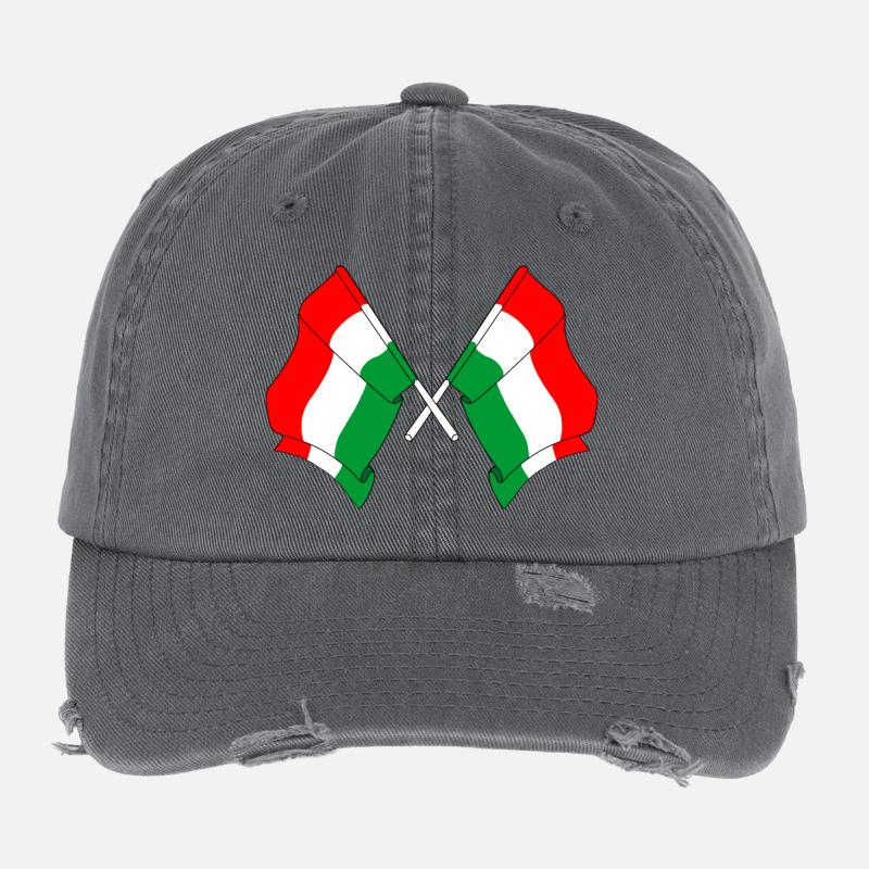 Two flags Hungary Flexfit Vintage Destroyed Cap