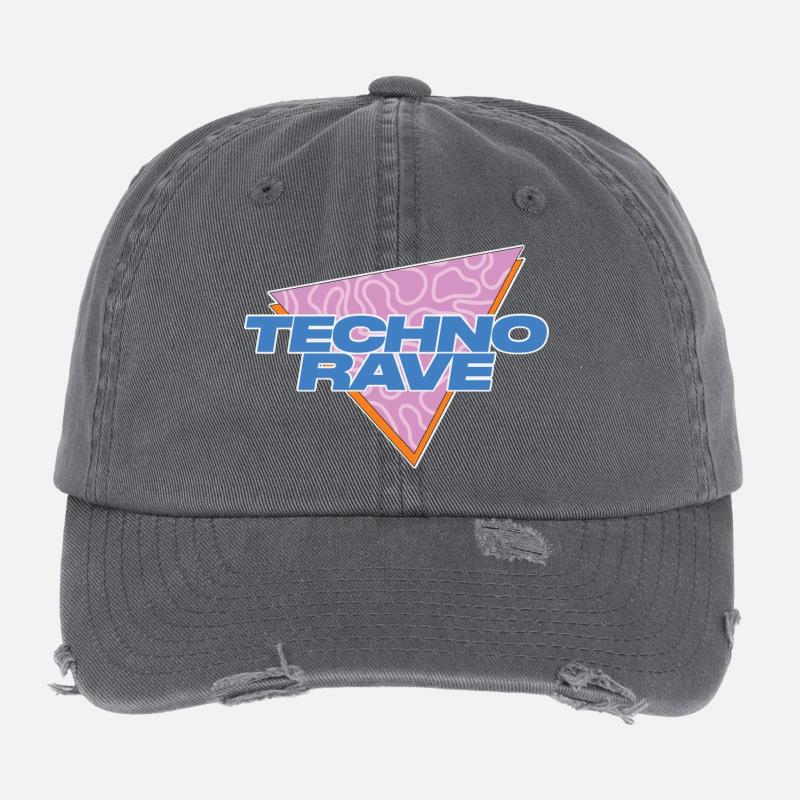 TECHNO RAVE Casquette vintage effet usé Flexfit