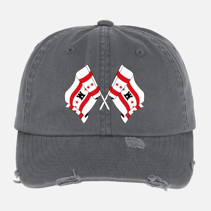 Deux drapeaux de la province de Drenthe Casquette vintage effet usé Flexfit