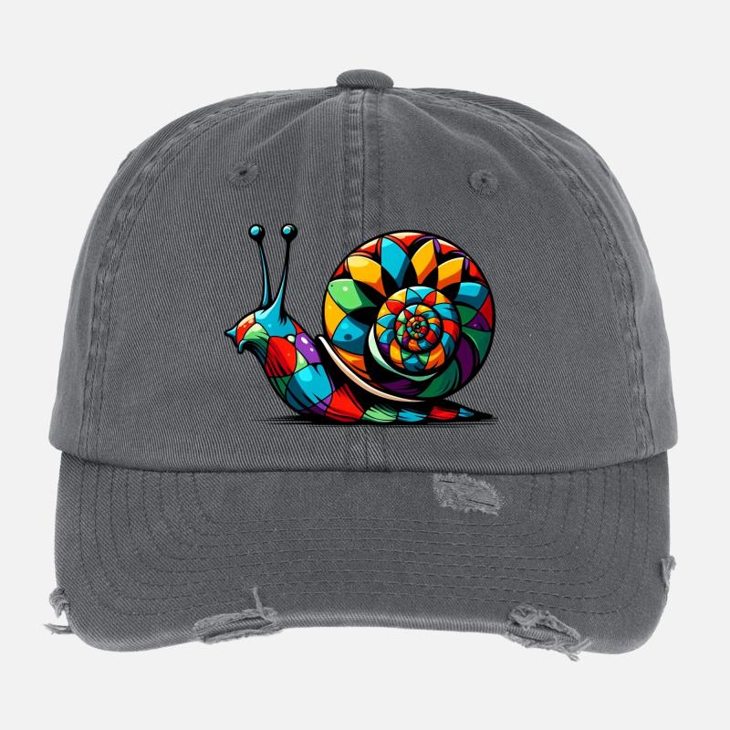 Escargot arlequin Casquette vintage effet usé Flexfit