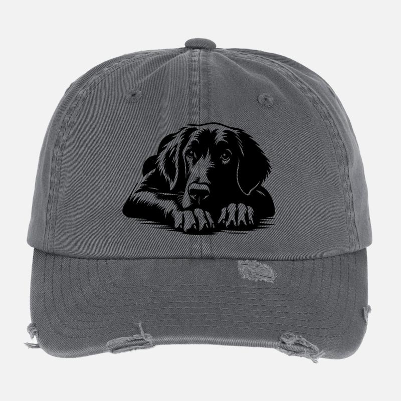 Flat-coated Retriever Flexfit Vintage Destroyed Cap