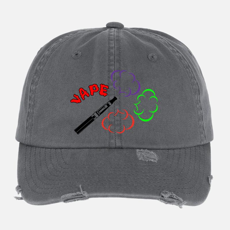 VAPE Dampfwolke Design mit Farbe Flexfit Vintage Destroyed Cap