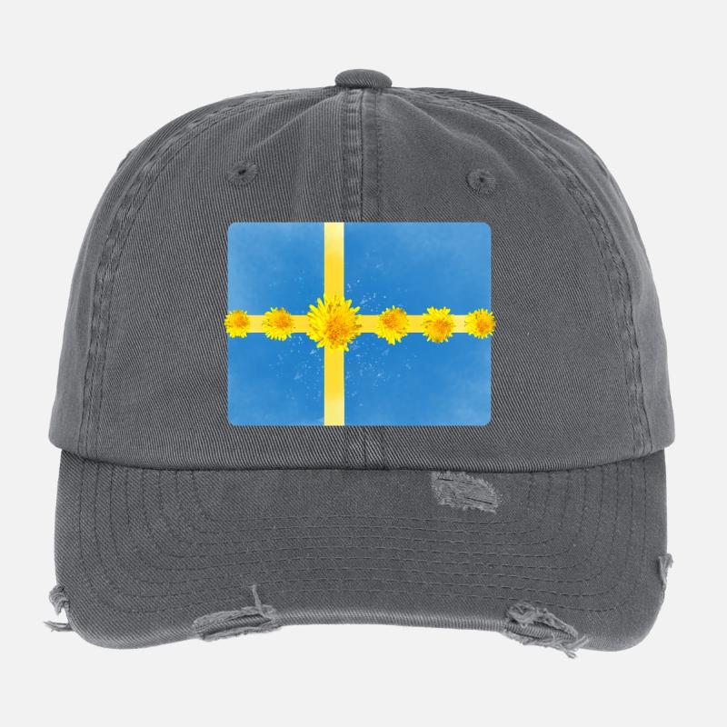 Suède Fleurs Solstice d’été Casquette vintage effet usé Flexfit