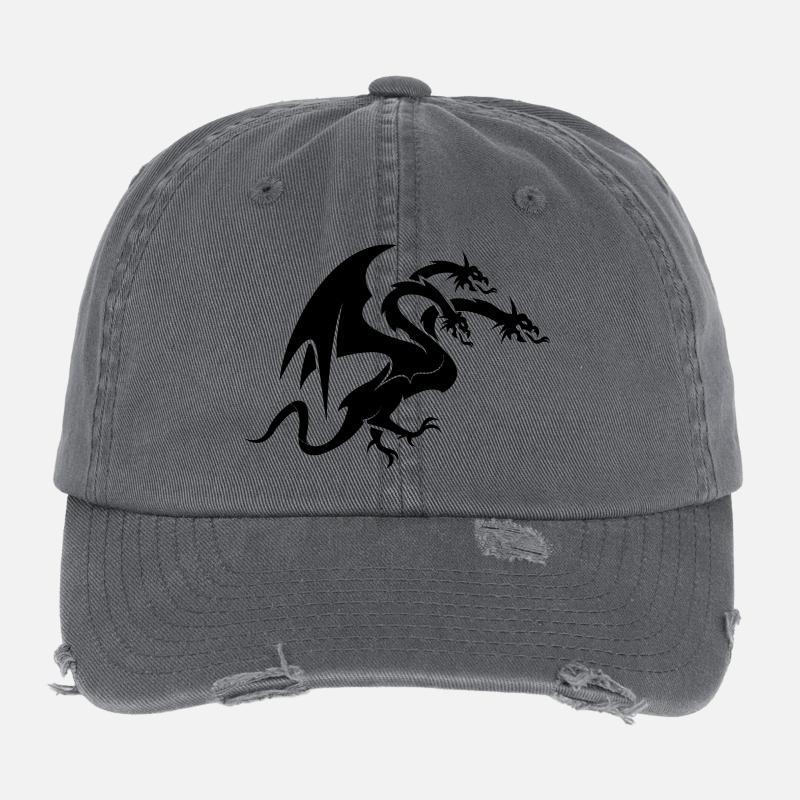 Dragon 3 Head Flexfit Vintage Destroyed Cap