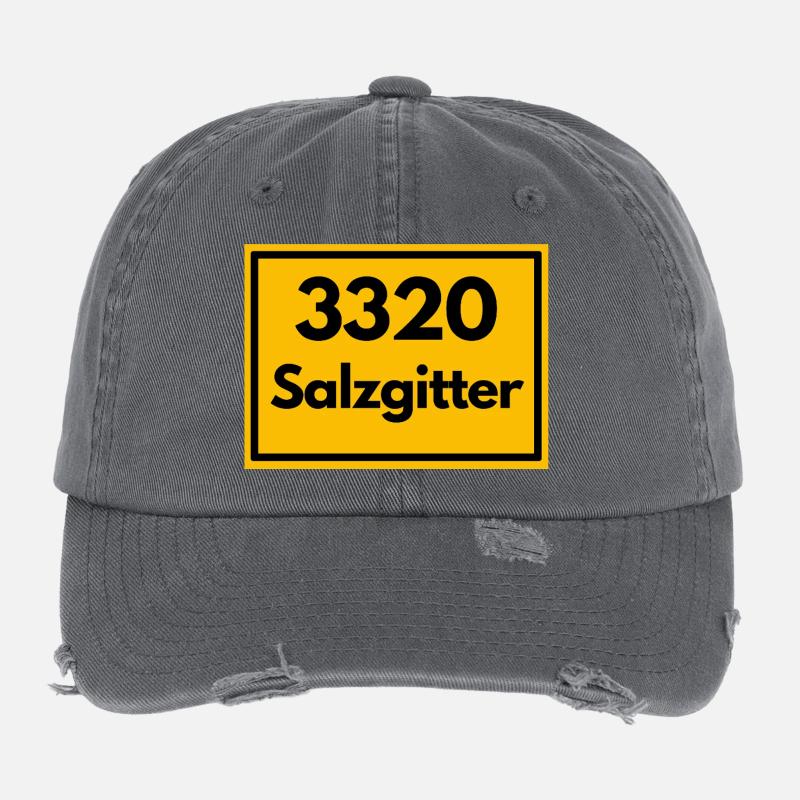 Panneau de lieu - puis rétro ancien code postal 3320 SALZGITTER Casquette vintage effet usé Flexfit