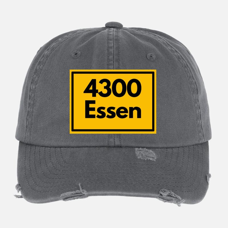 Panneau de la ville - puis rétro ancien code postal 4300 ESSEN Casquette vintage effet usé Flexfit