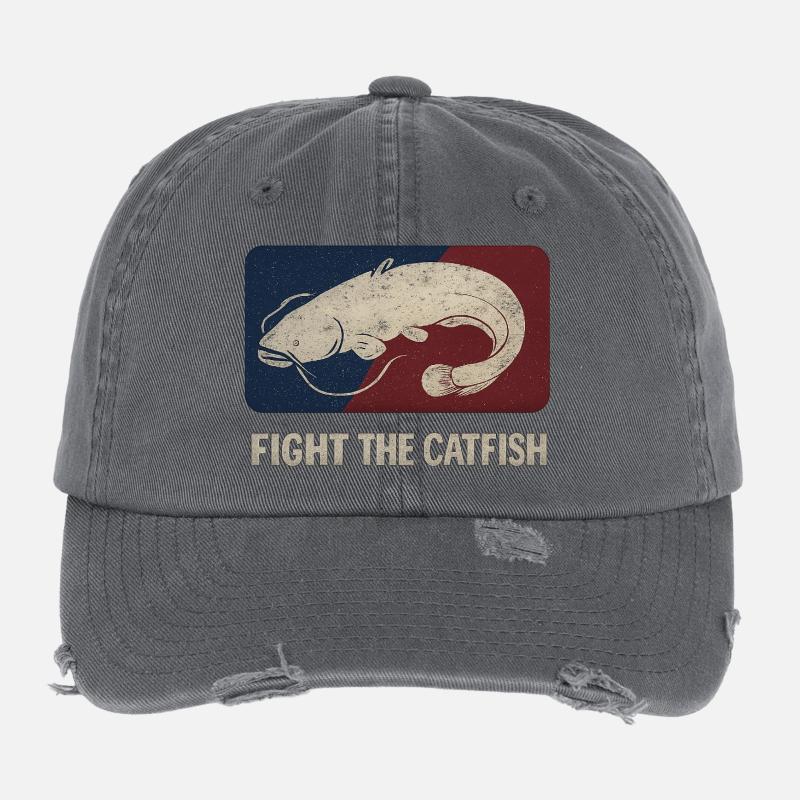 Combattez le poisson-chat Casquette vintage effet usé Flexfit