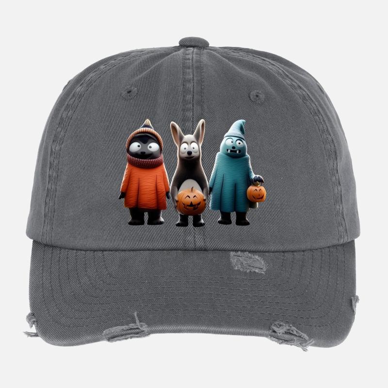 Gruseliges Süßes oder Saures – Halloween Wooligans Flexfit Vintage Destroyed Cap