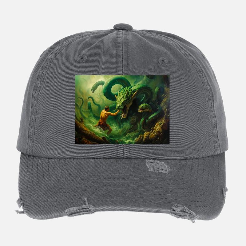 Héraclès combat l’Hydre de Lerne Casquette vintage effet usé Flexfit