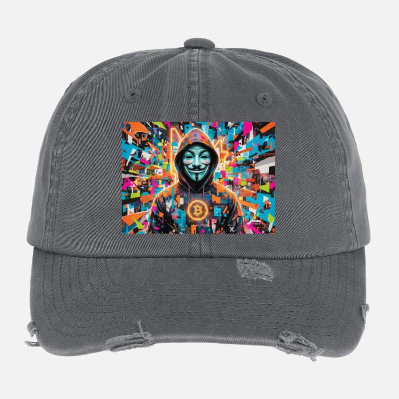 Bitcoin Bazooka - PopArt - Satoshi 3 Casquette vintage effet usé Flexfit