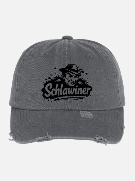 Schlawiner - Casquette vintage effet usé Flexfit - charbon - Devant