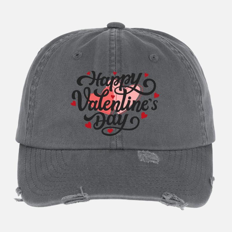 Joyeuse Saint-Valentin Casquette vintage effet usé Flexfit
