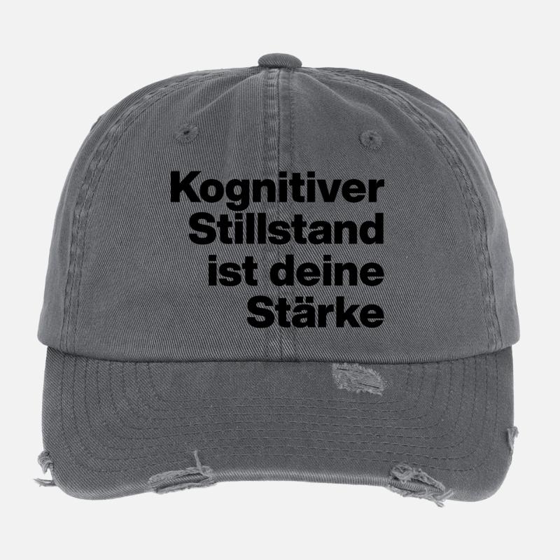 KOGNITIVER STILLSTAND IST DEINE STÄRKE. SARKASMUS Flexfit Vintage Destroyed Cap