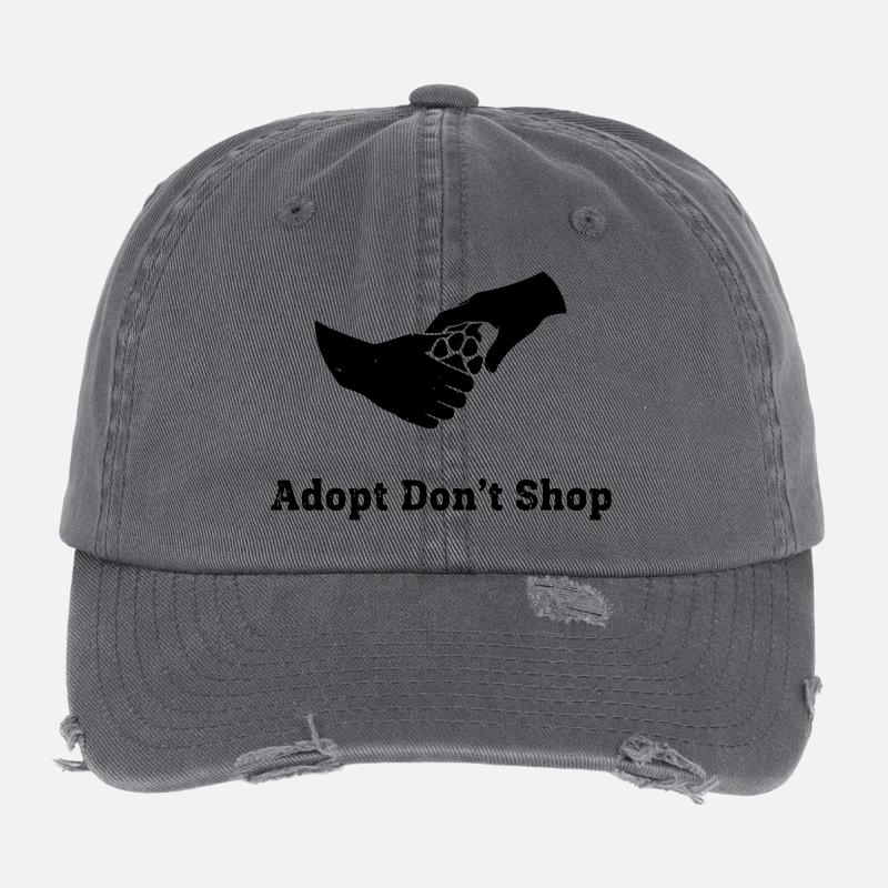 Adopt Dont Shop Pfote Faust Check Flexfit Vintage Destroyed Cap