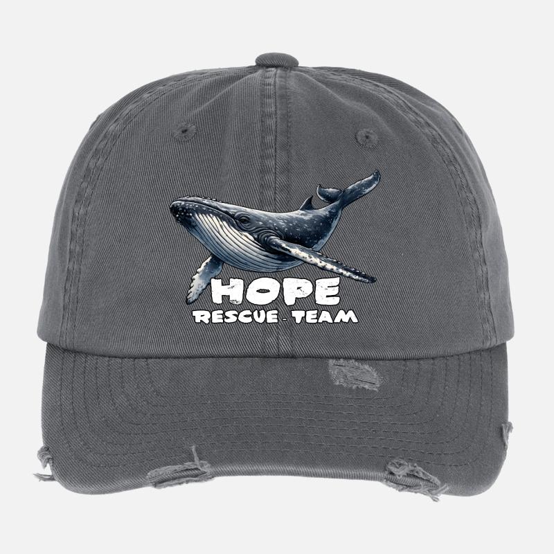 Hope Rettungsteam Wal Ostsee Flexfit Vintage Destroyed Cap