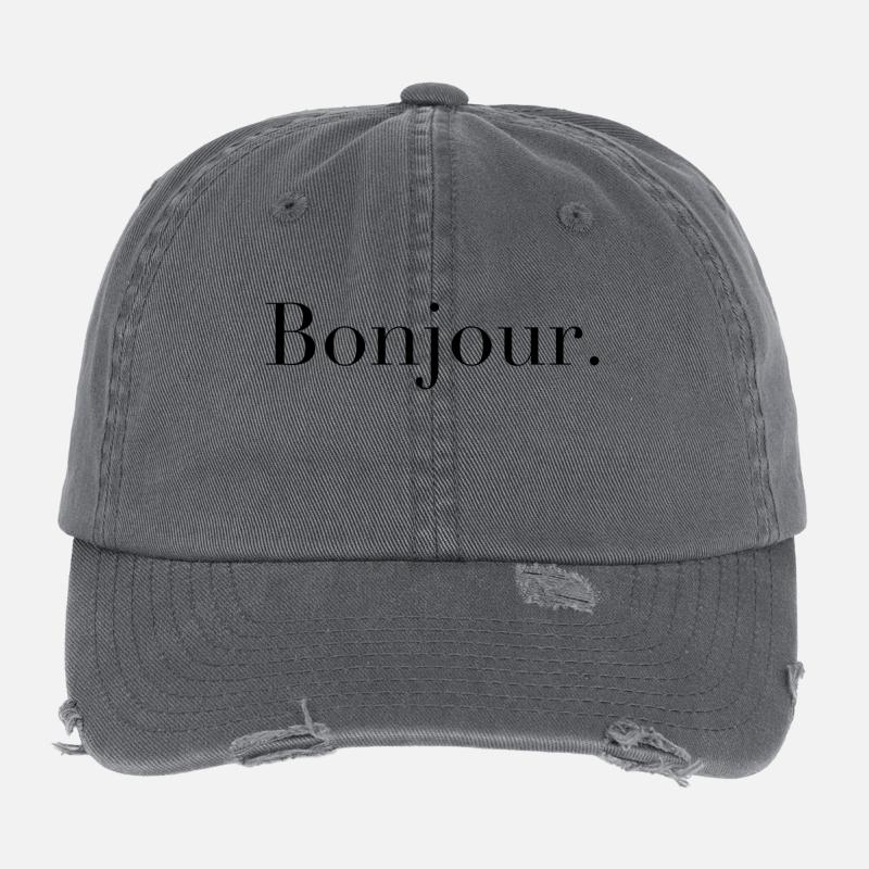 Bonjour - Casquette vintage effet usé Flexfit - charbon
