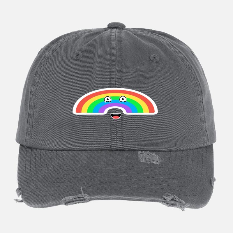 Animation arc-en-ciel vive Casquette vintage effet usé Flexfit