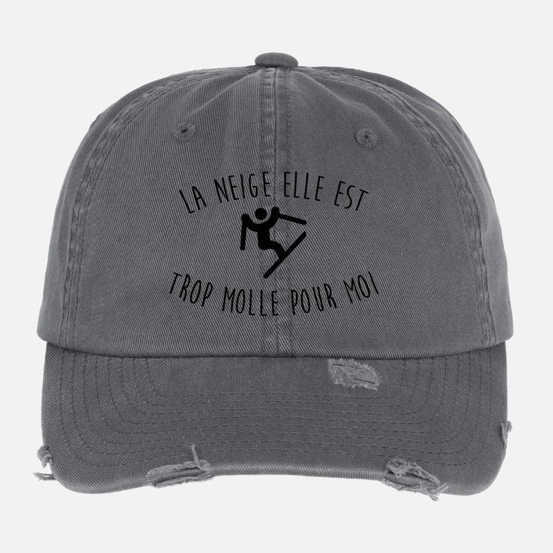 Snow is too soft for me Flexfit Vintage Destroyed Cap