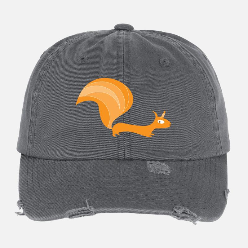 Eichhörnchen mit Einhorn (b) Flexfit Vintage Destroyed Cap