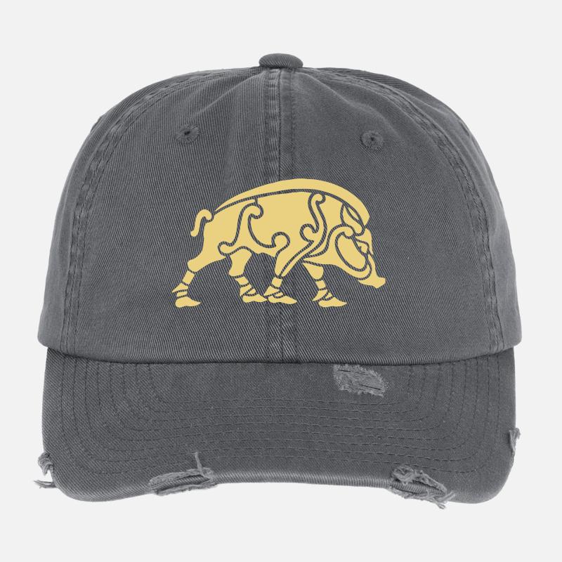 Wild boar Sanglier Casquette vintage effet usé Flexfit
