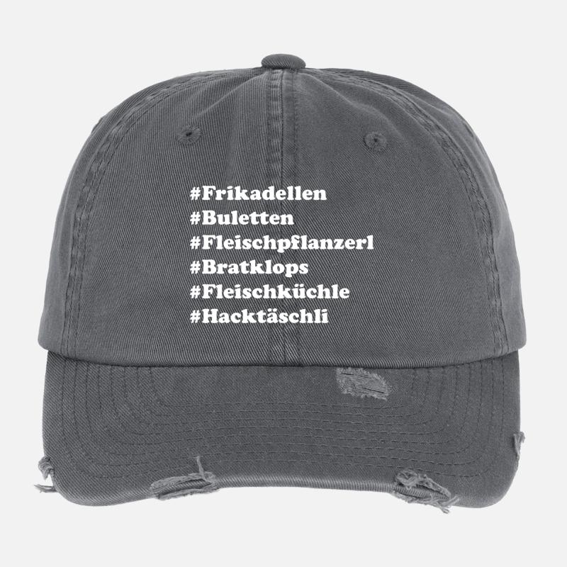 Frikadellen Buletten Fleischpflanzerl Bratklops Flexfit Vintage Destroyed Cap