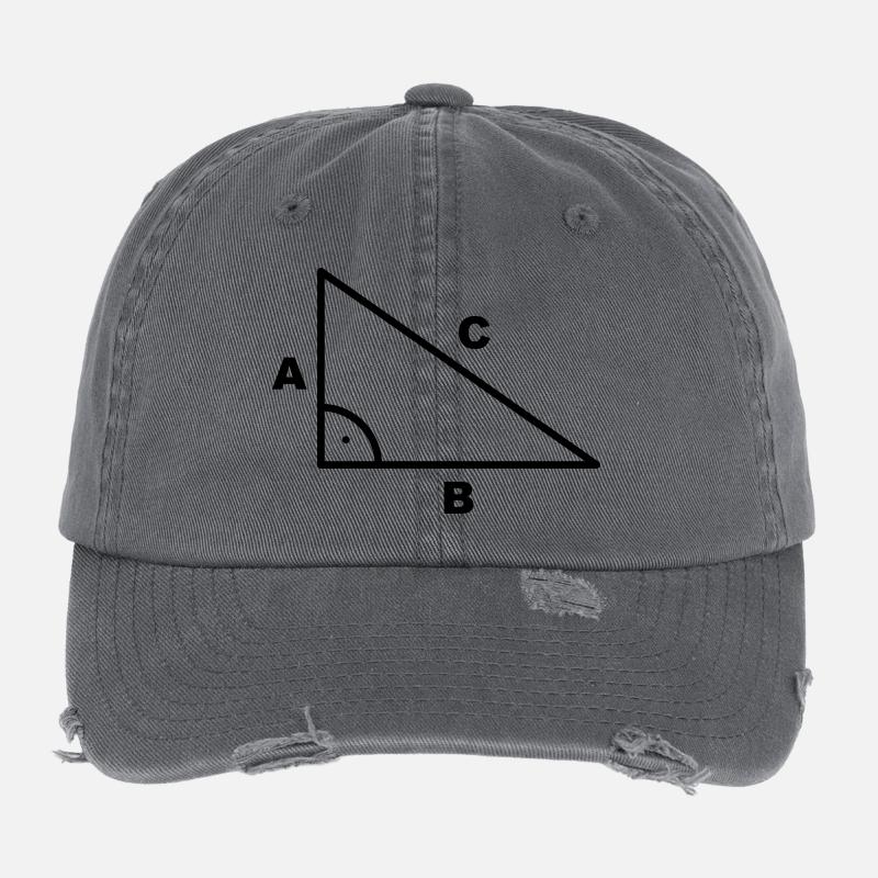 Mathematik Symbol - Dreieck - Rechter Winkel Flexfit Vintage Destroyed Cap