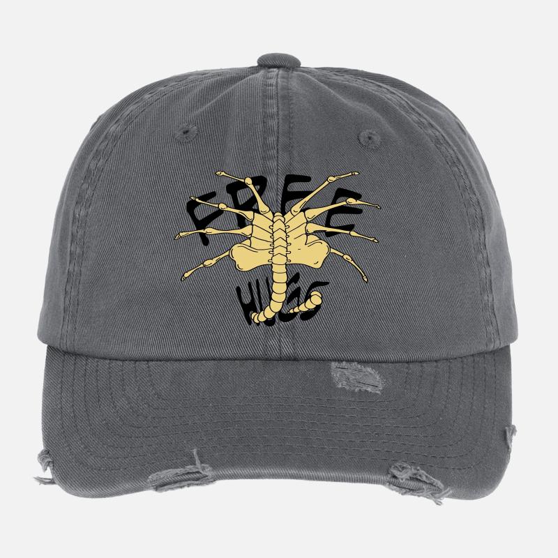 free_huggs Flexfit Vintage Destroyed Cap