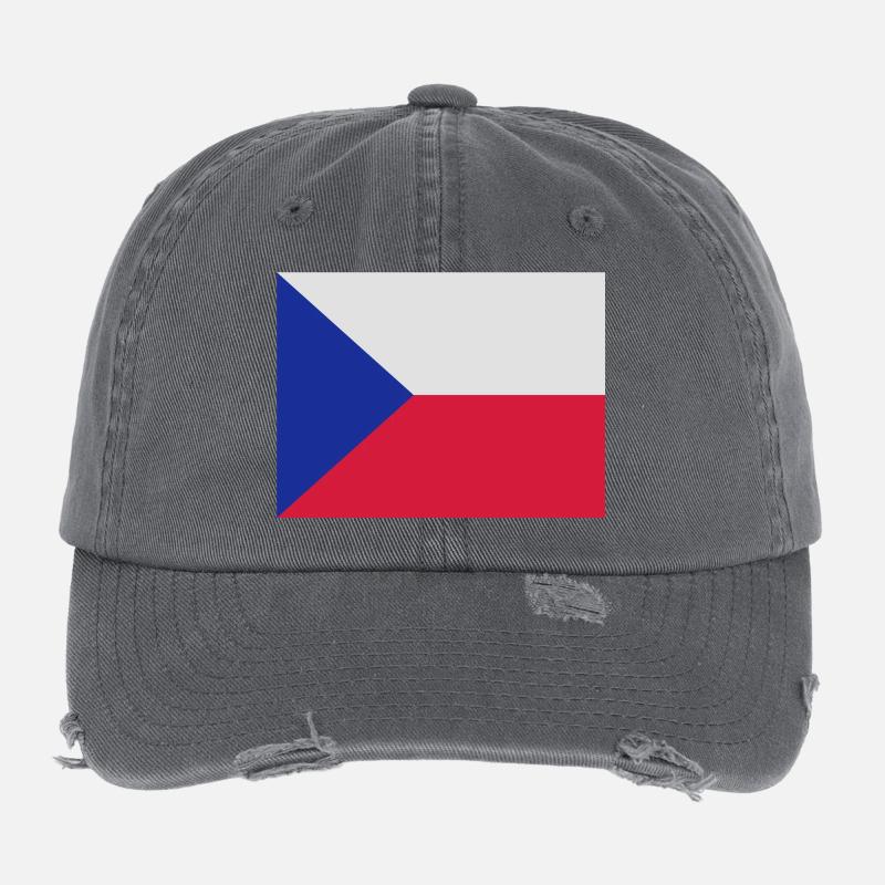 drapeau_republique_tcheque Flexfit Vintage Destroyed Cap