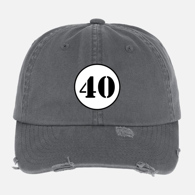 NUMMER 40 Vierzig Geburtstag Geschenk Flexfit Vintage Destroyed Cap