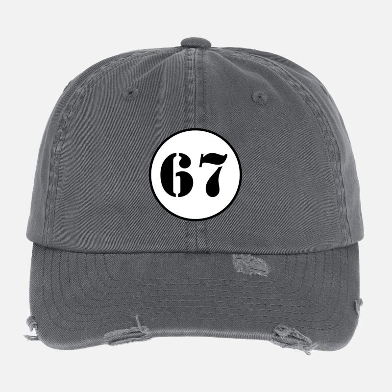 NUMMER 67 Siebenundsechzig Geburtstag Geschenk Flexfit Vintage Destroyed Cap