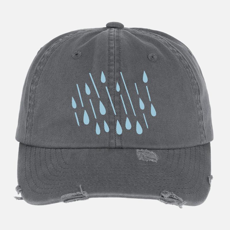 rain_drop regnerischen Tag Flexfit Vintage Destroyed Cap