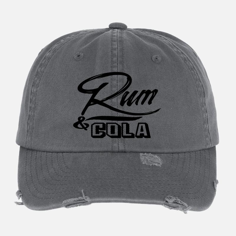 rum cola sail sailing boat longdrink patch sticker Flexfit Vintage Destroyed Cap