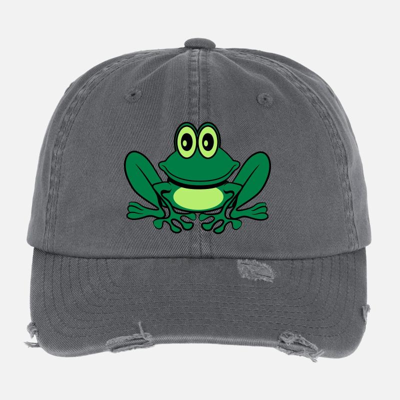 Frosch süss witzig Flexfit Vintage Destroyed Cap