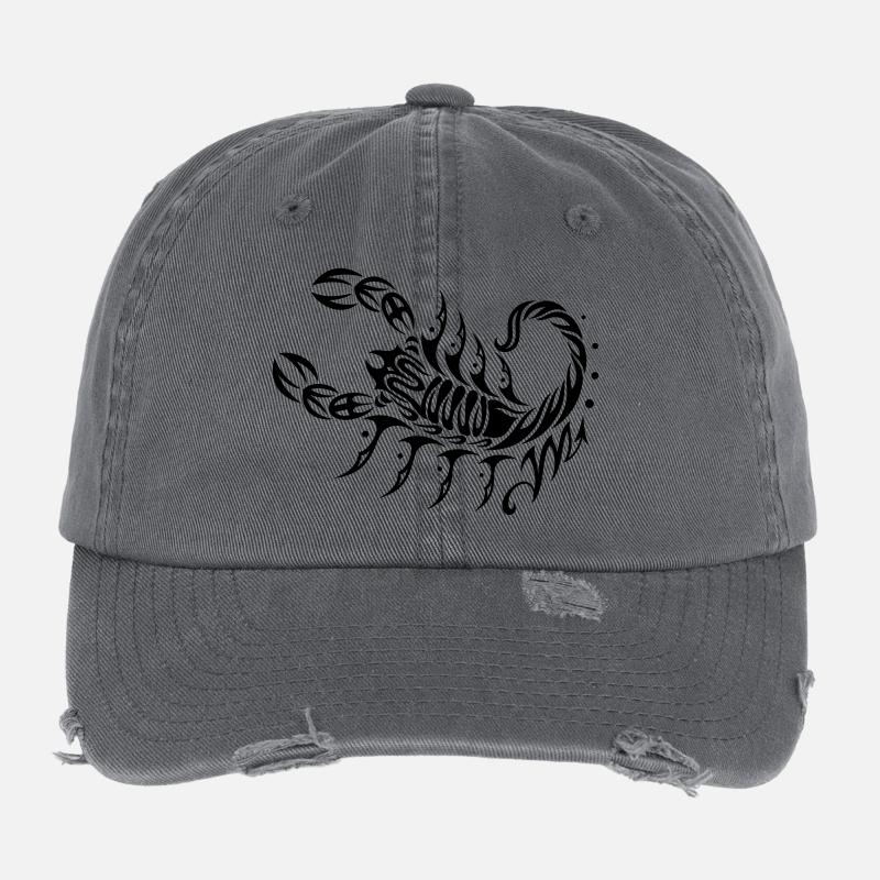 Astrological zodiac, scorpion Flexfit Vintage Destroyed Cap