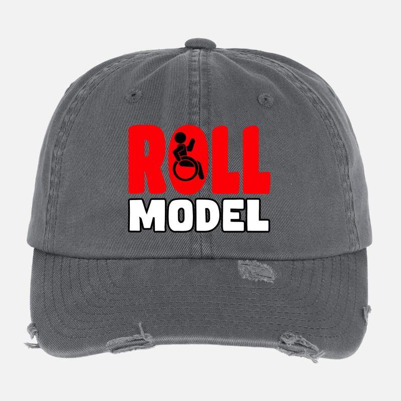 Jeder Rollstuhlfahrer ist ein Rollenmodell* Flexfit Vintage Destroyed Cap