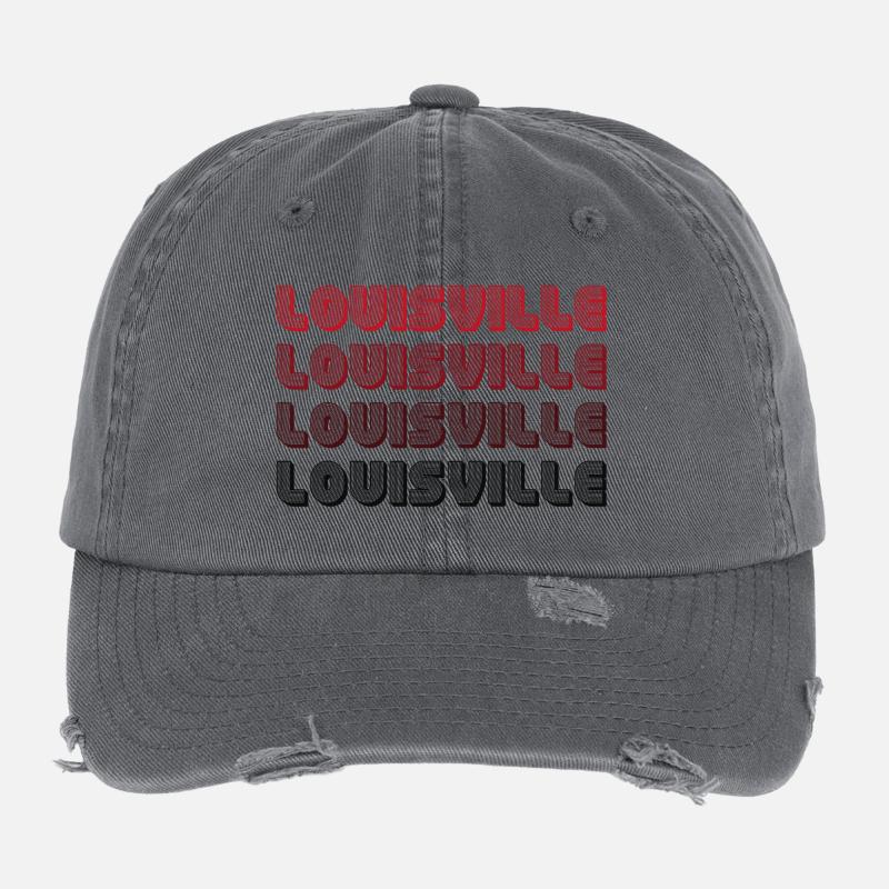 Louisville Gradient Typography Flexfit Vintage Destroyed Cap
