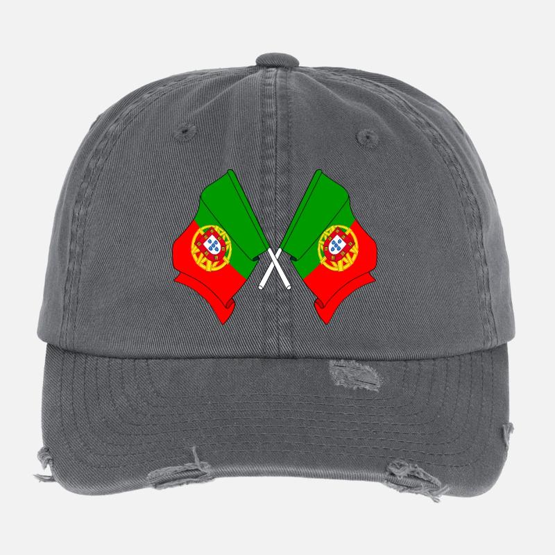 Zwei Flaggen Portugal Flexfit Vintage Destroyed Cap